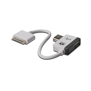 Digitus Mobil Taşınabilir Cihazlar Için Evrensel Şarj Kablosu, Usb A Dişi &lt;-&gt; Apple 30pin Erkek, 1 Port Usb 2.0 Hub Özelliği