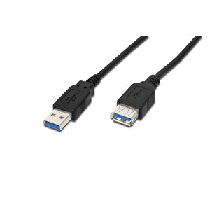 Usb 3.0 Uzatma Kablosu, Usb A Erkek - Usb A Dişi, 1.8 Metre, Awg 28, 2x Zırhlı, Ul, Siyah