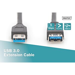 Usb 3.0 Uzatma Kablosu, Usb A Erkek - Usb A Dişi, 1.8 Metre, Awg 28, 2x Zırhlı, Ul, Siyah Tdrtr