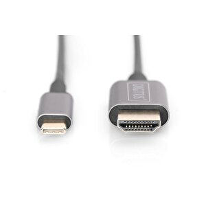 Digitus Usb-c  Hdmi Görüntü Adaptör Kablosu, Uhd 4k/30hz, 1.8 Metre, Siyah Renk, Metal Gövde Digitus Usb-c  Hdmi Video Adapter Cab