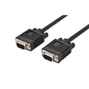 Vga Monitör Kablosu, Dsub 15 Erkek &lt;=&gt; Dsub 15 Erkek, 5 Metre, Cu, 3coax/7c, Awg28, 2x Ferrite Filtreli, Ul, Siyah Renk Tdrt