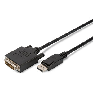 Displayport (dp)  Dvi Kablosu, Dp Erkek - Dvi (24+1) Erkek, 5 Metre, Kilit Mekanizmalı,   Awg28, 2x Zırhlı, Dp 1.1a Uyumlu, Ul, Ce