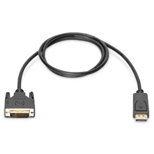 Displayport (dp)  Dvi Kablosu, Dp Erkek - Dvi (24+1) Erkek, 5 Metre, Kilit Mekanizmalı,   Awg28, 2x Zırhlı, Dp 1.1a Uyumlu, Ul, Ce
