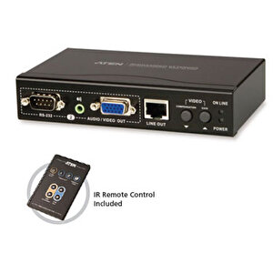 Cat 5 Vga Sinyal Uzatma Cihazı, 450 Metre*, Hoparlör Ve Mikrofon Bağlanabilir  (vga Over Cat 5 Repeater + Audio), Infrared Uzaktan