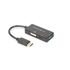 Displayport (dp) Çeviricisi/3 In 1 Multi-media Kablosu&lt;br&gt;kablolu, 0.20 Metre&lt;br&gt;dp Erkek &lt;-&gt; Hdmi Dişi + Dvi Di