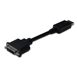 Displayport (dp) &lt;-&gt; Dvi-i Adaptörü, Kablolu, Dp Erkek - Dvi-i (24+5) Dişi, 0.15 Metre, Kilit Mekanizmalı, Dp 1.2 Uyumlu, 2x