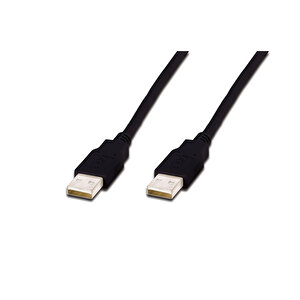 Usb 2.0 Bağlantı Kablosu, Usb A Erkek -usb A Erkek, 1 Metre, Awg 30, Usb 2.0 Uyumlu, Siyah Renk Tdrtr