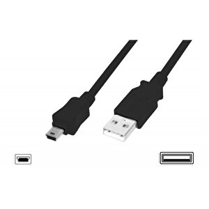 Usb 2.0 Bağlantı Kablosu, Usb A Erkek - Usb Mini B (5 Pin) Erkek, 1 Metre, Awg 28, Usb 2.0 Uyumlu, Ul, Siyah Renk Tdrtr