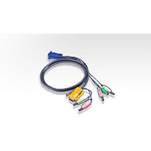Ps/2 Kvm (keyboard/video Monitor/mouse) Switch İçin Kablo, 1.8 Metre, 1 X Sphd-15 Erkek, 2 X Audio Yuvası  1 X Monitör 15 Pin Hdb