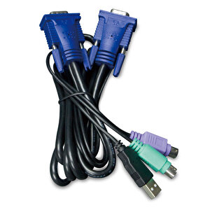 Usb Kvm Kablosu, Entegre Ps2 &lt;-&gt; Usb Çevirici, 3 Metre&lt;br&gt;3m Usb Kvm Cable With Built-in Ps2 To Usb Converter