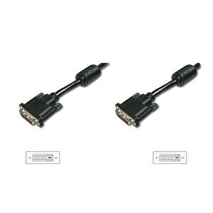 Dvi Bağlantı Kablosu, Dvi-d (24+1) Erkek &lt;==&gt; Dvi-d (24+1) Erkek, 2x Ferrit, 2 Metre, Ul, Siyah Renk Tdrtr