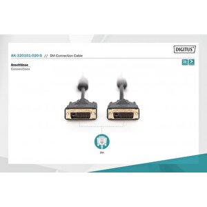 Dvi Bağlantı Kablosu, Dvi-d (24+1) Erkek <==> Dvi-d (24+1) Erkek, 2x Ferrit, 2 Metre, Ul, Siyah Renk Tdrtr