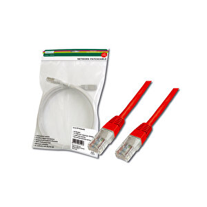 Digitus Patch Kablo, Utp, Cat. 5e, 1 Metre, Awg 26/7, Kırmızı Renk, 3p Sertifikalı Tdrtr
