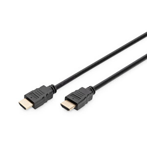 Digitus Hdmi High Speed With Ethernet Bağlantı Kablosu, Hdmi Tip A Erkek   Hdmi Tip A Erkek, 3 Metre, 4k/ultra Hd 60p, Altın, Siya