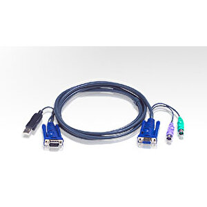 Usb Kvm (keyboard/video Monitor/mouse) Kablosu, 1 X Monitör 15 Pin Hdb Erkek, 1 X Klavye / Mouse Usb A Erkek &lt;-&gt; 1 X Monitör