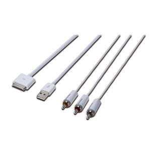 Digitus Apple Audio/video Bağlantı Kablosu, Apple 30pin Erkek &lt;-&gt;- 3 X Rca Erkek + Usb A Erkek, 1.5 Metre, Komposit Audio/vi