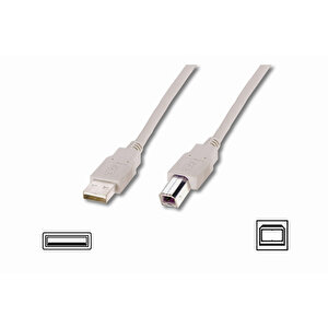 Usb 2.0 Bağlantı Kablosu, Usb A Erkek - Usb B Erkek, 1.80 Metre, Awg 28, Ul, Bej Renk Tdrtr