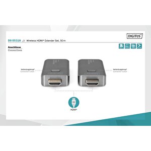Digitus Kablosuz Hdmi Sinyal Uzatma Seti, 50 Metre, Verici (transmitter) Ve Alıcı (receiver) Ünite Dahil Digitus Wireless Hdmi Ext