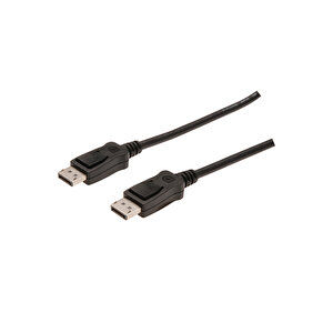 Displayport (dp) Bağlantı Kablosu, Dp Erkek - Dp Erkek, 1 Metre, Kilit Mekanizmalı, Dp, 1.2 Uyumlu, Ul, Siyah Renk Tdrtr