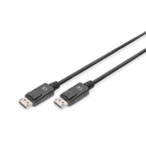 Displayport (dp) Bağlantı Kablosu, Dp Erkek - Dp Erkek, 1 Metre, Kilit Mekanizmalı, Dp, 1.2 Uyumlu, Ul, Siyah Renk Tdrtr