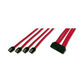 Serial Attached Scsi (sas) Bağlantı Kablosu, Sas 32pin - 4 X 7pin Sata, 0.50 Metre, Cu, Awg26, 2 X Zırhlı, Erkek / Erkek, Ul, Meta