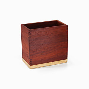 Kalem Kutusu - Paduk Ve Akça Ağaçlarından - 101mm X 60mm X 102mm - Woodsaka