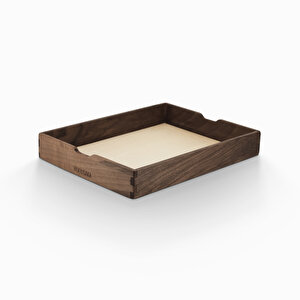Woodsaka Yoi Ayarlanabilir Masaüstü Organizer & Aksesuar Kutusu - Ceviz Ağacından - 262mm X 202mm X 40mm - Woodsaka