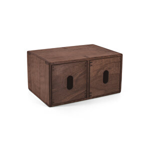 Sate - Çok Amaçlı İki Çekmeceli Dolap & Kalem Kutusu - 182mm X 95mm X 116mm - Woodsaka