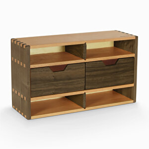 İki Açık Bir Kapalı Çekemeceli Raf - Model 1 - 340mm X 190mm X 120mm - Woodsaka