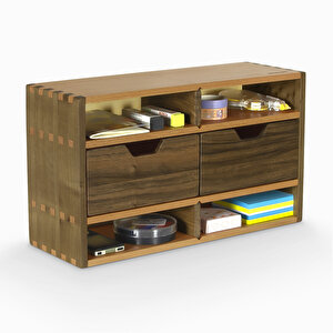 İki Açık Bir Kapalı Çekemeceli Raf - Model 1 - 340mm X 190mm X 120mm - Woodsaka