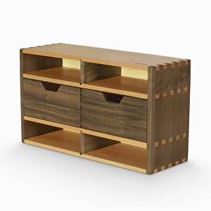İki Açık Bir Kapalı Çekemeceli Raf - Model 1 - 340mm X 190mm X 120mm - Woodsaka