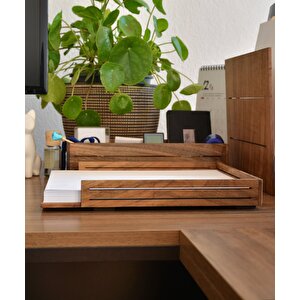3line A4 Kağıt Tepsis Ceviz - 311mm X 227mm X 43mm - Woodsaka