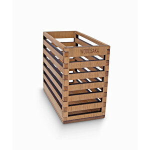 Rell - Yüksek Ahşap Kalemlik - Büyük - 150mm X 76mm X 125mm - Woodsaka