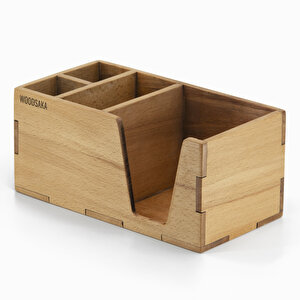 Kayın Masaüstü Organizer - 180mm X 96mm X 83mm - Woodsaka