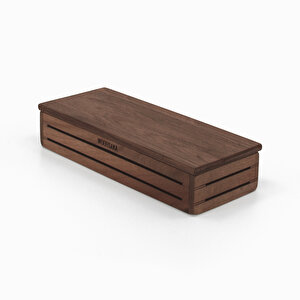 3line Horizontal Pen Holder With Cover – Walnut