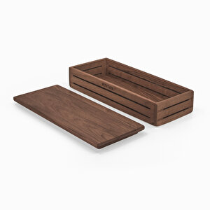 3line Horizontal Pen Holder With Cover – Walnut