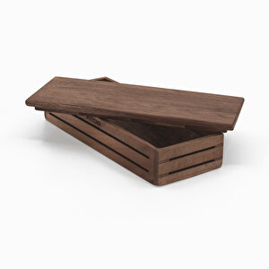 3line Horizontal Pen Holder With Cover – Walnut