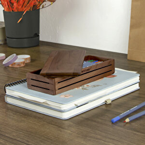 3line Horizontal Pen Holder With Cover – Walnut