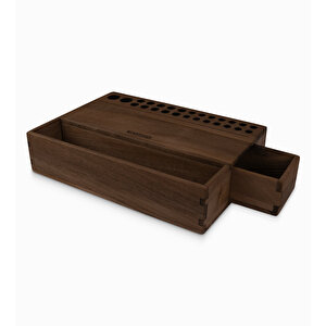 Reka - Mini Organizer - Çekmece Ve Açık Saklama Gözü - Ceviz