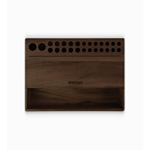 Reka - Mini Organizer - Çekmece Ve Açık Saklama Gözü - Ceviz
