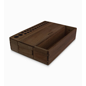 Reka - Mini Organizer - Çekmece Ve Açık Saklama Gözü - Ceviz