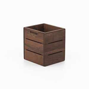 3line Ahşap Kalem Kutusu - Ceviz - 88mm X 75mm X 87mm - Woodsaka