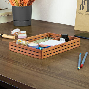 Woodsaka 3line Sade Organizer & Aksesuar Kutusu - Kiraz Ağacından