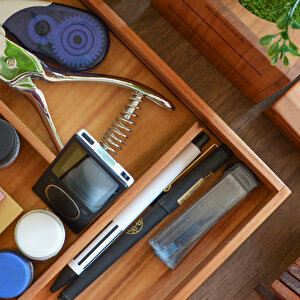 Woodsaka 3line Sade Organizer & Aksesuar Kutusu - Kiraz Ağacından