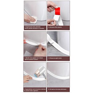 Mithra Life Su Geçirmez Kendinden Yapışkanlı Lavabo Duvar Küvet Sticker Bant Mit1132