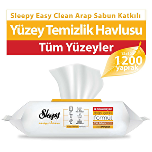 Easy Clean Arap Sabunu Katkılı Yüzey Temizlik Havlusu 12x100 (1200 Yaprak)
