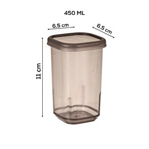 Mithra Life 12 Adet 450 Ml Sızdırmaz Kapak Antrasit Baharatlık Saklama Kabı I Etiket Hediyeli Mit1135