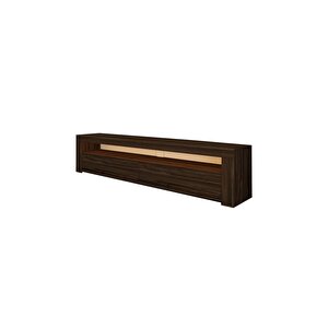 Batı Led Işıklı, 2 Kapaklı Tv Ünitesi, Tv Sehpası Ceviz