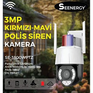 Se-3800wptz 3mp Harekete Duyarlı Wifi Güvenlik Kamerası Flaşörlü Sesli Güvenlik Kamerası