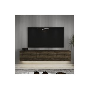 Neon Led Işıklı Duvara Monte,3 Kapaklı Tv Ünitesi,tv Sehpası İstanbul Ceviz